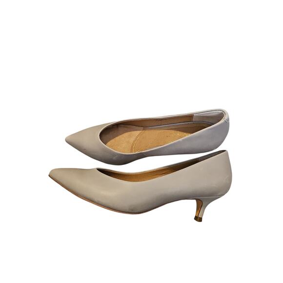 VIONIC KIT JOSIE ORTHOTIC  GREY LEATHER KITTEN HEELS sz 5 SH418 - Picture 5 of 7